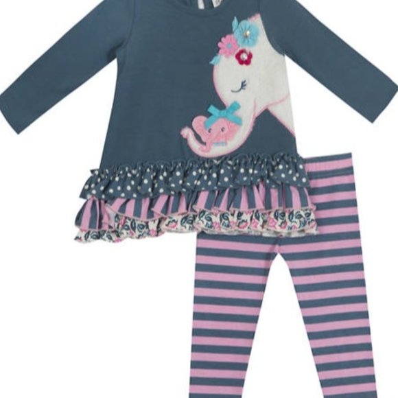 'RARE EDITIONS' TOP & PANTS ELEPHANT OUTFIT - Picture 13 of 16